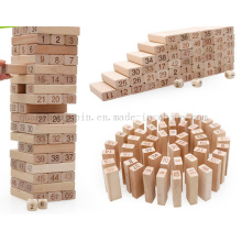 Jouet de bloc de construction de puzzle en bois d&#39;enfants d&#39;enfants avec la marque de nombre